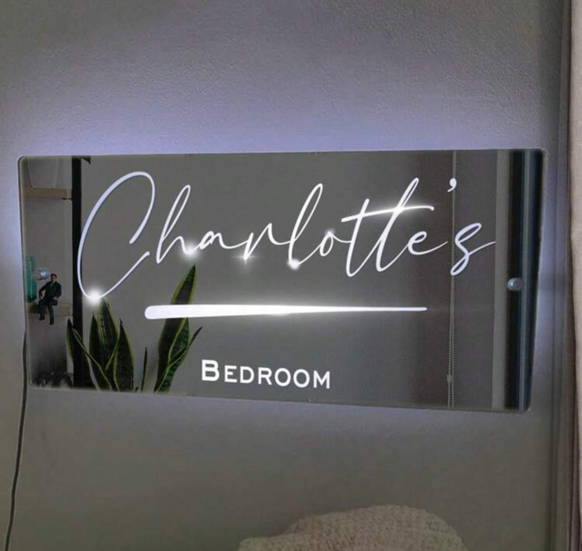 1pc personalized Name LED Light Mirror